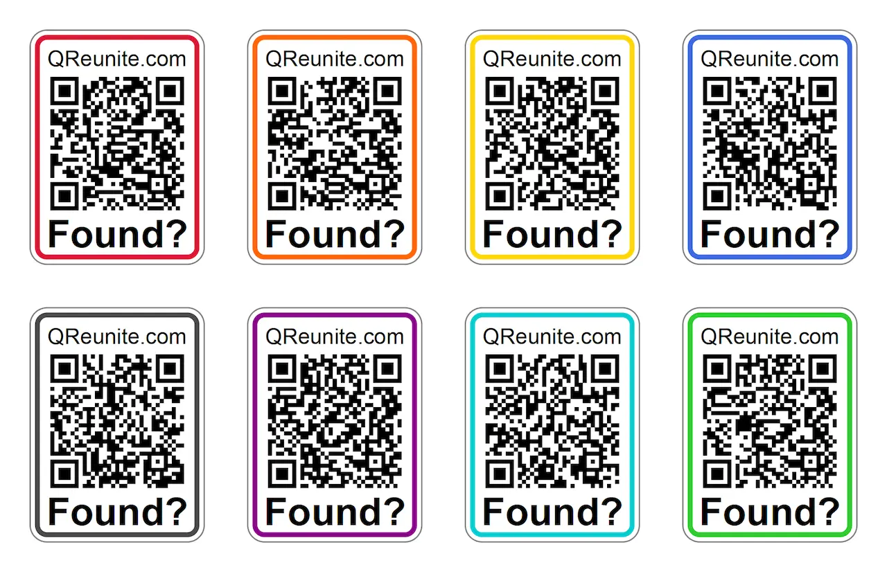 Sheet of 8 QR Label Stickers
